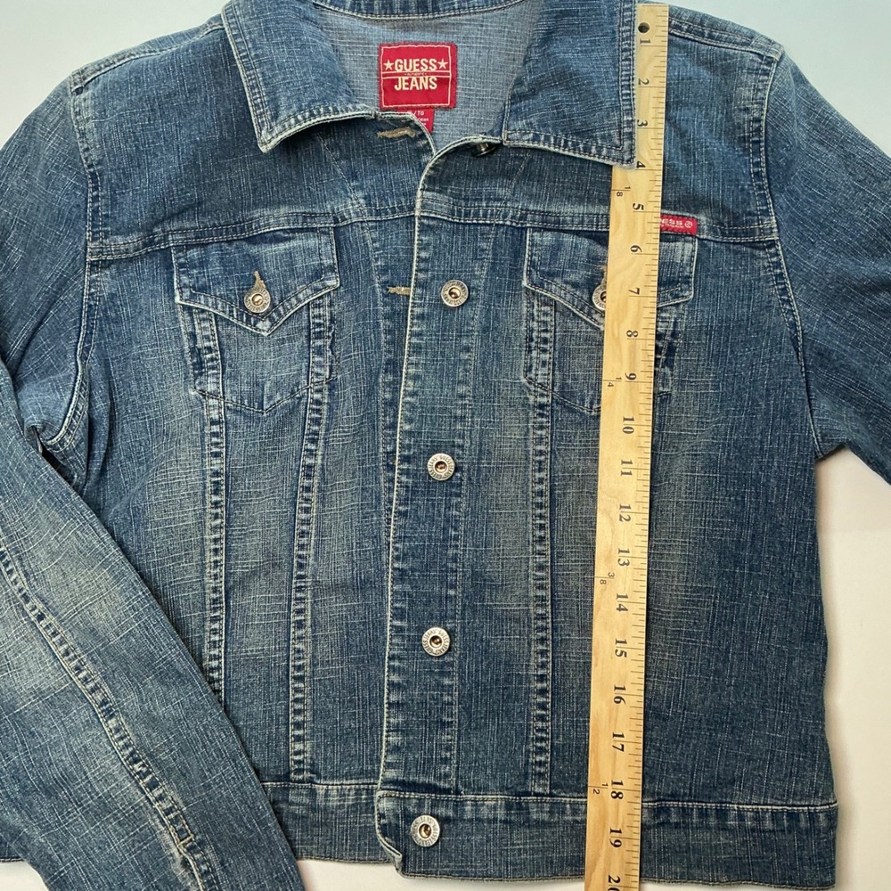 Guess Jeans Womens Blue Denim Trucker Jacket XL Stretch - Picture 5 of 16